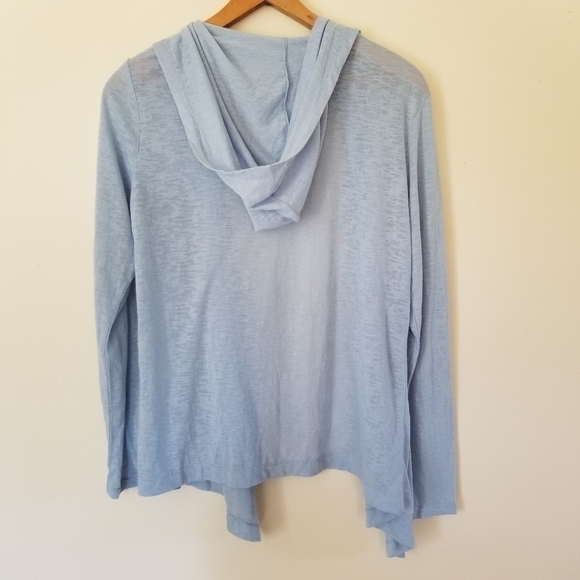 Wildfox Sweat Light Blue Hooded Open Cardigan Size Medium - Picture 8 of 9